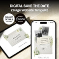 Floral Save the Date Website: Ivory Wedding Invitation (Digital Download)