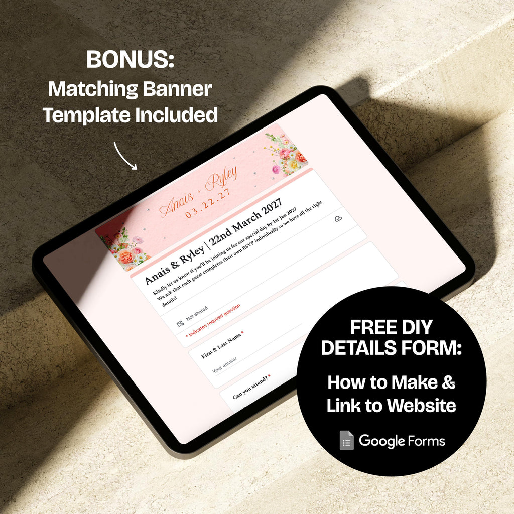 Warm Pastels Wedding Website Template with RSVP: Editable Canva Design (Digital Download)