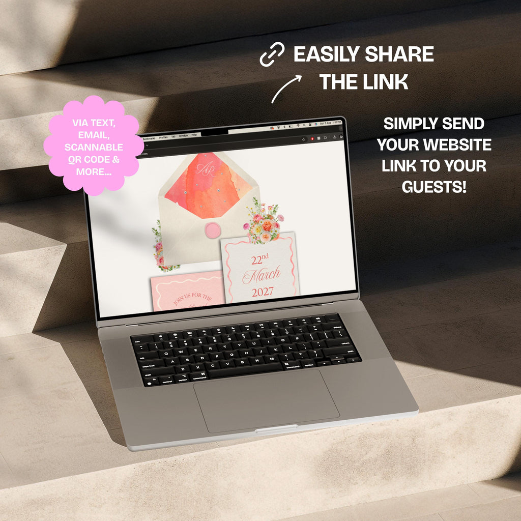 Warm Pastels Wedding Website Template with RSVP: Editable Canva Design (Digital Download)