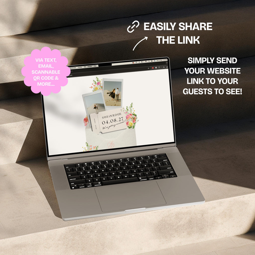 Warm Pastels Save the Date Website with RSVP/Details: Canva Digital Invitation Template (Digital Download)