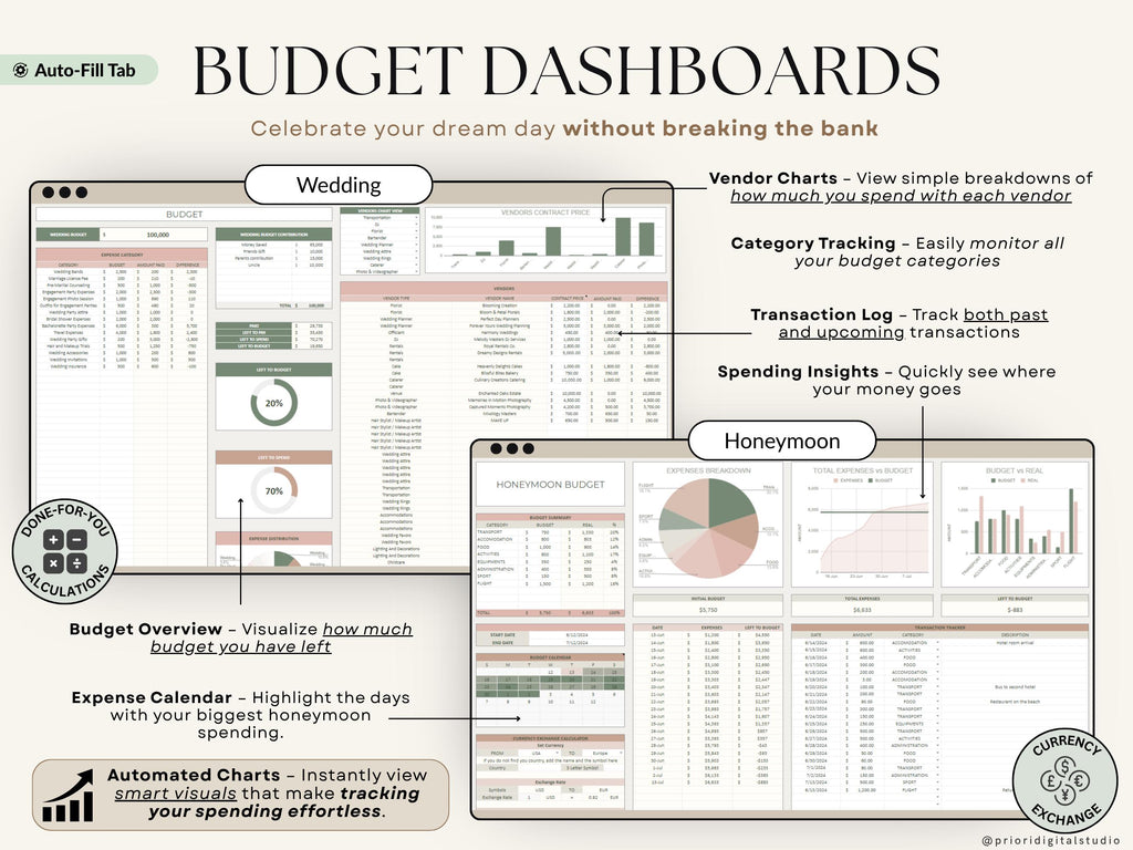 Wedding Planner Spreadsheet Wedding Budget Tracker Honeymoon Planner Checklist Guest List Tracker Wedding Travel Itinerary Seating Plan