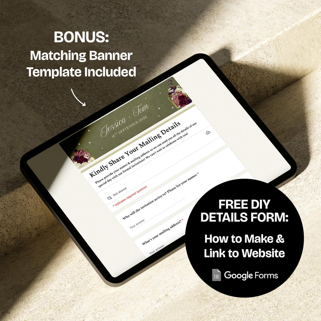 Olive Green & Burgundy Save the Date Website with RSVP/Details: DIY Canva Template (Digital Download)