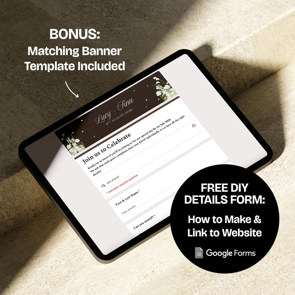Brown & Ivory Floral Wedding Website Template with RSVP: Editable Canva Design (Digital Download)