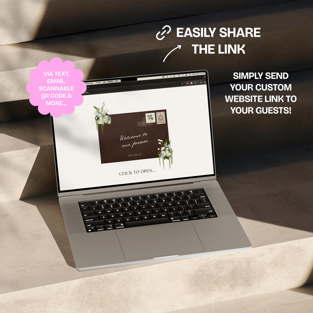 Brown Save the Date Website: Canva Digital Invitation (Digital Download)