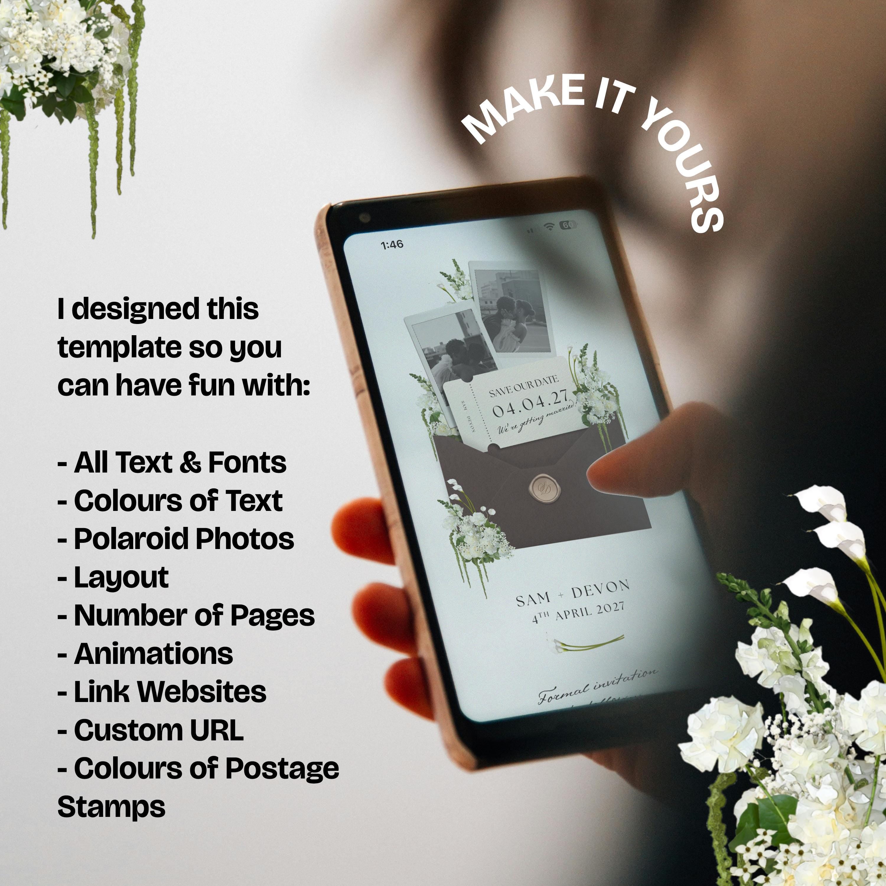 Brown Save the Date Website: Canva Digital Invitation (Digital Download)