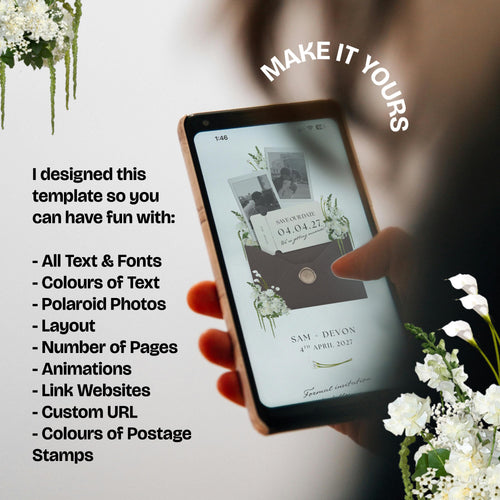 Brown Save the Date Website: Canva Digital Invitation (Digital Download)