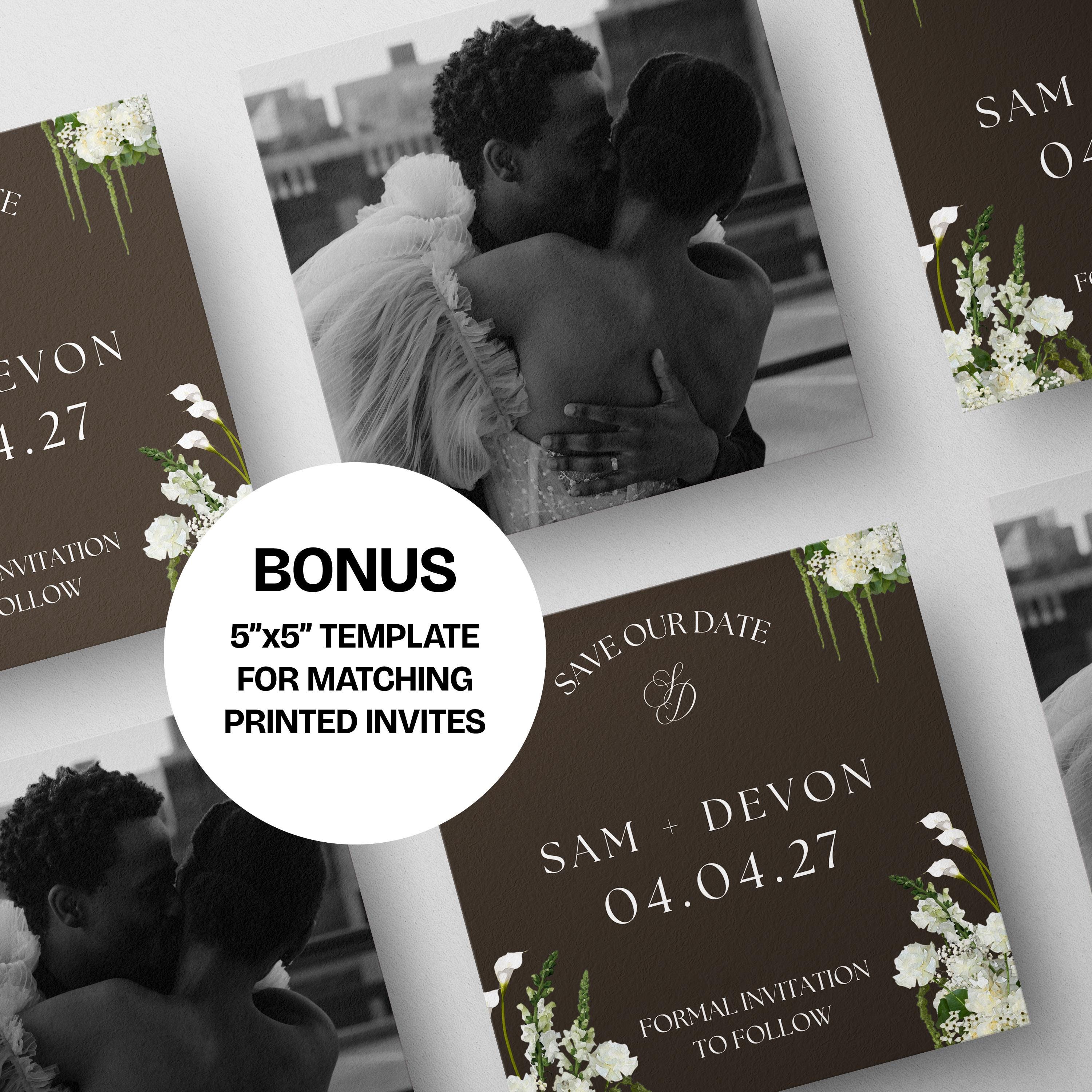 Brown Save the Date Website: Canva Digital Invitation (Digital Download)