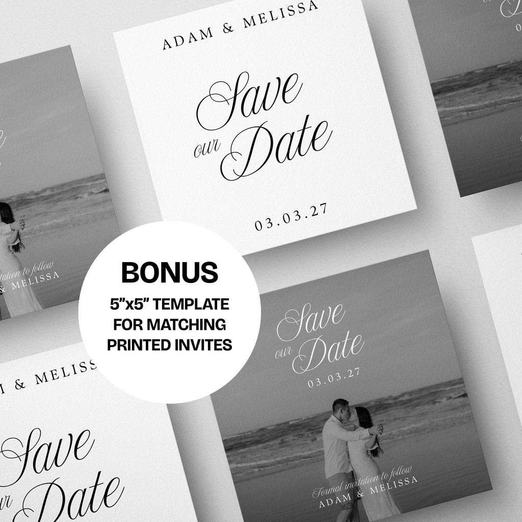 Black & White Lace Save the Date Website: Canva Digital Invitation (Digital Download)