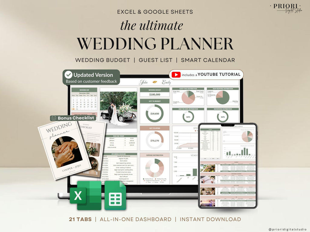 Wedding Planner Spreadsheet Wedding Budget Tracker Wedding Timeline Checklist Guest List Tracker Wedding Itinerary Seating Plan Wedding Gift