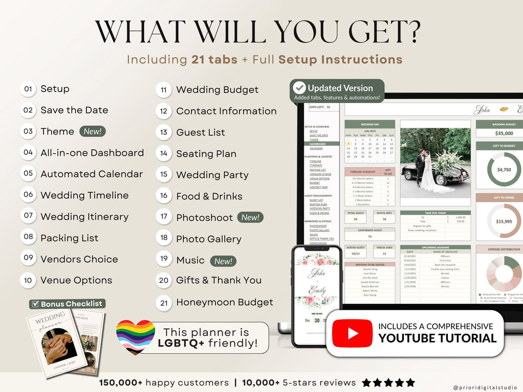 Wedding Planner Spreadsheet Wedding Budget Tracker Wedding Timeline Checklist Guest List Tracker Wedding Itinerary Seating Plan Wedding Gift